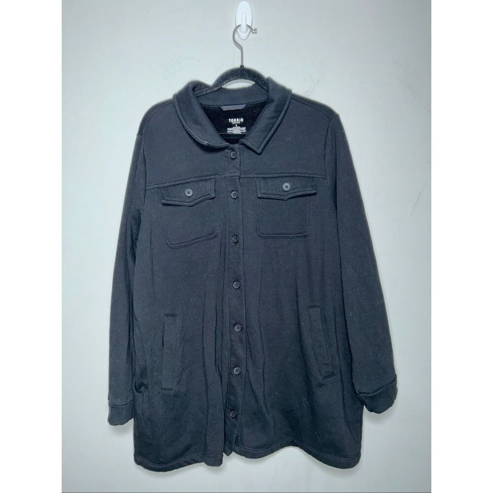 Torrid fleece lined black button up size 3